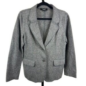 Talbots Blazer Women's Size 10 Gray Wool Blend Pockets Jacket Equestrian Classic